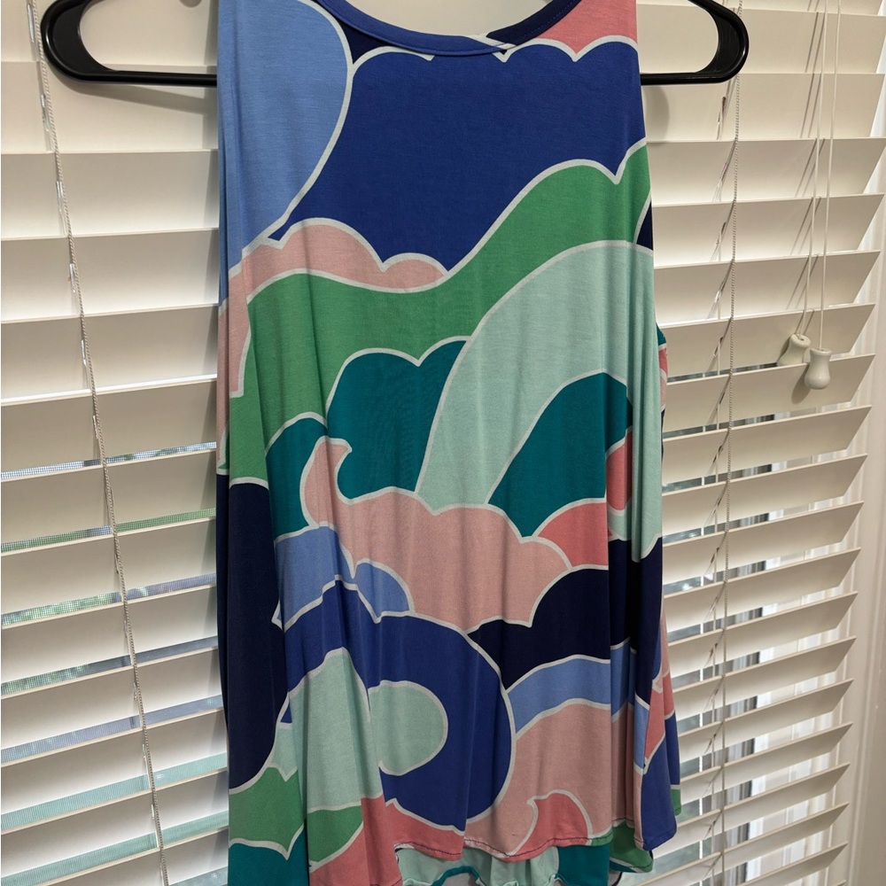 Tori Richard Blue and Gray Top